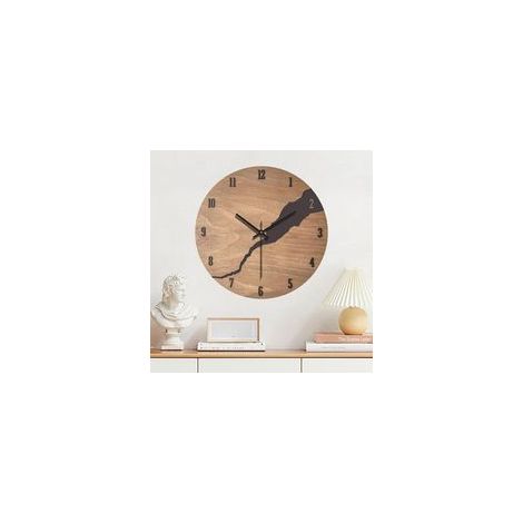 Horloge murale en bois - 30 cm - Moderne - Sans tic-tac - Mouvement à quartz silencieux - Haute précision - Facile à lire - Pour bureau, salon, cuisine, école - Chambre d'enfant (1/5)