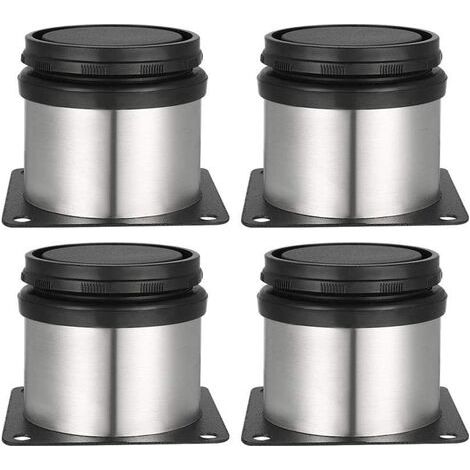 Set mit 4 höhenverstellbaren Möbelfüßen aus Edelstahl für Sofa, Tisch, Schrank – 5 cm (1/4)