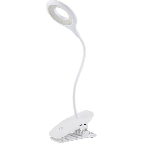 Lampe de bureau LED sans fil rechargeable, 3 couleurs et 3 dimmables, lampe de chevet tactile pour enfants avec clip, lampe de lecture portable à clipser pour livre au lit, blanc (1/3)