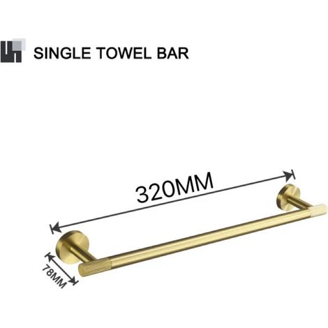 (Porte-serviettes simple D) Porte-savon doré brossé, porte-serviettes, porte-papier toilette, crochet pour peignoir, porte-gobelet, brosse WC, porte-savon, accessoires de salle de bain (1/5)