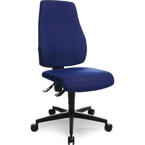 Chaise de bureau pivotante avec contact permanent, bleu, 420 - 550 mm sans accoudoirs, capacité de charge 110 kg (1/4)