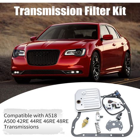 Kit de filtre de transmission, A518 A500 42RE 44RE 46RE 48RE Transducteur solénoïde de pression de régulateur avec kit de joint de remplacement pour Jeep 2000-ON (1/5)