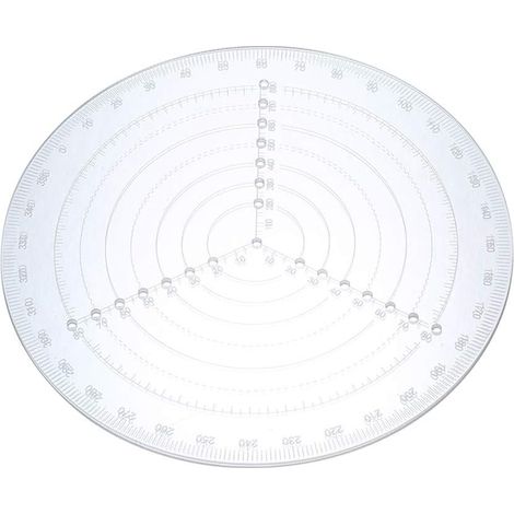 20 cm Zentrierwerkzeug aus transparentem Acrylglas für Drechselbänke, Kreislehre, Rundzirkel zum Zeichnen von Kreisen, Werkzeug für die Holzbearbeitung