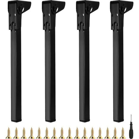 4PCS Pieds De Bureau En Métal, 60cm Pieds De Table Pliants Pieds De Support De Meubles De Remplacement Pliables Pieds De Meubles Avec Protections De Sol Pour Lit Pieds De Table Meubles Canapés (1/5)
