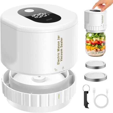 Machine à sceller sous vide, kit de machine à couvercle à large ouverture et à ouverture normale pour le stockage des aliments(White,Automatic stop) (1/5)