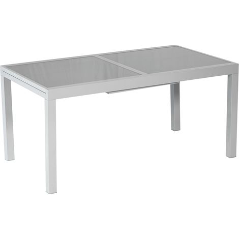 Ausziehtisch silber/grau 120(180)x90cm Alu/Textil