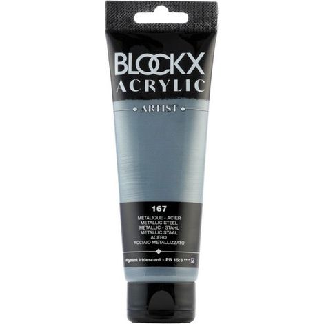 Peinture acrylique - Acier - 167 - BLOCKX Artist - Qualité beaux-arts - Tube 120ml