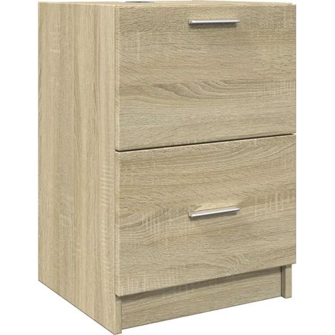 Armoire de lavabo moderne rangement 40 x 37 x 59 cm en bois d'ingénierie chêne sonoma (1/5)