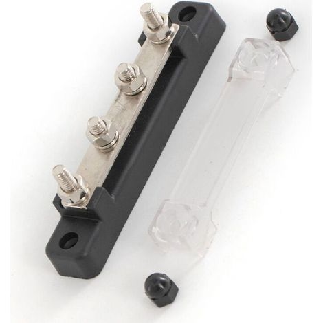 Barre omnibus RV M6 rouge et noire à une rangée, bornier à 2 voies, 12-48 V, barre omnibus en cuivre, borne marine rouge M6, barre omnibus d'alimentation double positive à une rangée