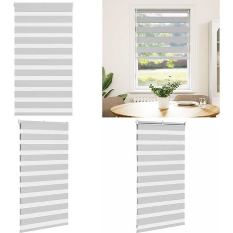 vidaXL Zebrarollo Hellgrau 70x100 cm Stoffbreite 65,9 cm Polyester (1/5)