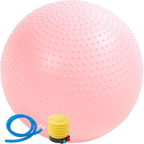 JF HOME BLISS 65CM Exercise Ball Yoga Pilates & Balance - Anti Slip with Quick Foot Pump (Pink) (1/5)