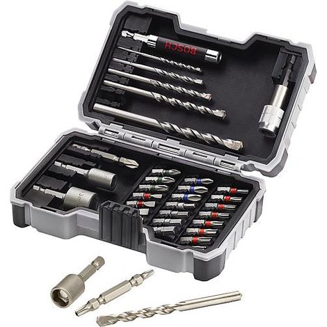 Bosch – Set de 35 embouts de vissage extra dur – Acier S2 traité – Longueur 60/80 mm – Pour béton, maçonnerie et pierre calcaire (1/5)