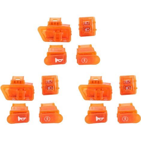 12 boutons de klaxon, de clignotant et de démarrage pour motos Honda DIO ZX AF27 AF28 AF34 AF35 (orange) (1/5)