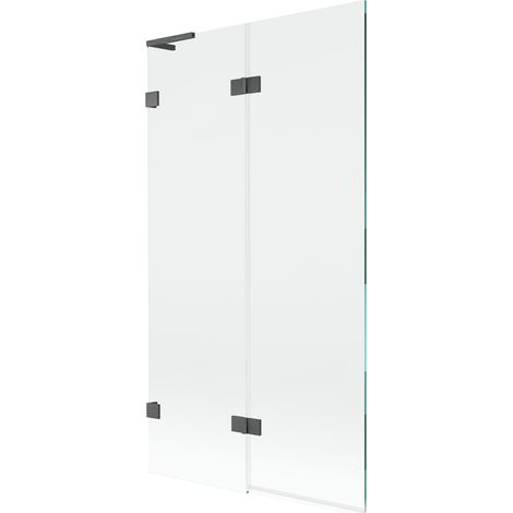 Paroi de baignoire Mexen Lunar L pivotante 2 volets gauche 100 x 150 cm, transparente, gris canon brossé - 897L-100-100-66-00-L (1/5)