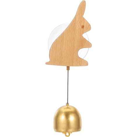 Tradesman's Bell, Wooden Door Chime Hanging Door Bell, Bells, Metal Bell with Suction Cup for Door Opening, Decoration, Rabbit (1/5)