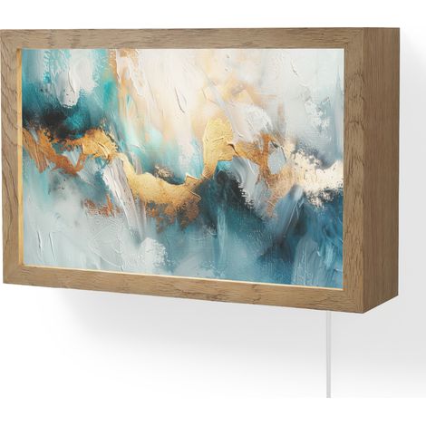 APLIQUE DE PARED Abstracto - Arte - Oro - Azul 30x20 cm