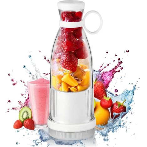 Mixeur électrique portable 350 ml avec port USB (blanc) (SKU produit : 95995205 SKU Offre : lehua25.4.24-1.19) (1/5)