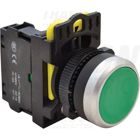 Pulsador cubierto, verde 1xNO, 5A/230V IP65 (1/2)