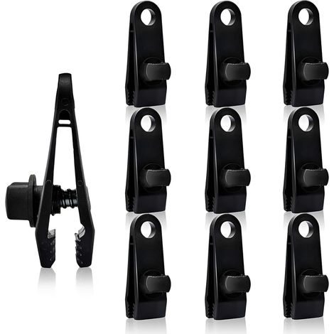 Lot de 10 Clip de Bâche Tente Pince pour Bâches Réglables en Forme de Requin Attache bâche Piscine pour Auvent Fixation Tarp Auvents Camping Caravane Housse Couvertures de Voiture (1/5)