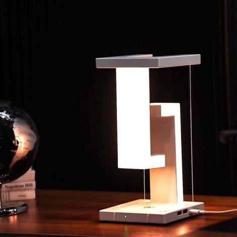 Kabellose LED-Schreibtischlampe mit kabelloser Ladefunktion für Smartphones – Anti-Schwerkraft-Schwebemechanismus, 3-stufige Berührungsempfindlichkeit (1/4)