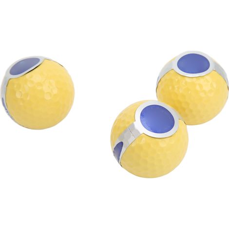 Lot de 3 boules de golf colorées avec ruban, cadeau de cérémonie, boule décorative de golf pour célébration, intérieur ou extérieur, boule jaune (1/5)