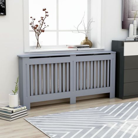 Cache-radiateur Revêtement de radiateur Équipement pour radiateur Design moderne Anthracite 172x19x81 cm MDF KOL2715 (1/5)