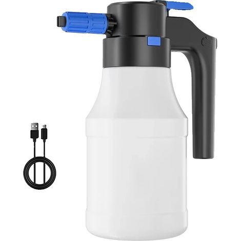 Pulverizador de espuma, capacidad de 1,5 L, compatible con mangueras estándar, incoloro, funciona con pilas. (1/2)
