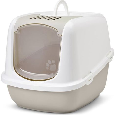Caja de arena para gatos SAVIC Nestor Jumbo blanca y café (1/5)