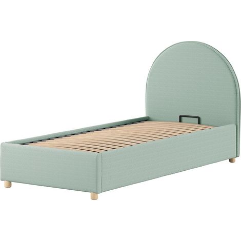 Lit Coffre Enfant Bouclé "Moon" 90x200cm Vert (1/5)