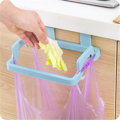 Lot de 1 support de sac poubelle sur porte d'armoire, et support de suspension en plastique avec crochet pour cuisine, salle de bain, sous évier, camping-car, dortoir, bureau, comptoir, garde-manger (1/5)