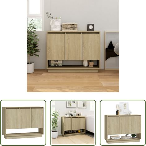 Armoire latérale - Buffet Chêne sonoma 97x31x75 cm Bois d'ingénierie (1/5)