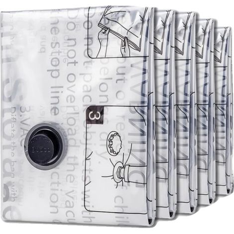 Vakuum-Aufbewahrungsbeutel, verschiedene Größen, platzsparende Kompression, 5 Pack L(60X80cm) (1/2)