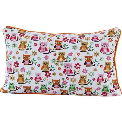 HOMESCAPES Cotton Owls Rectangular Cushion Cover, 30 x 50 cm (1/2)