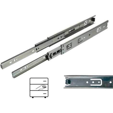 Guida a cuscinetti a sfera H45 a estrazione totale 300 mm 30 kg Riex NB45 (1/5)