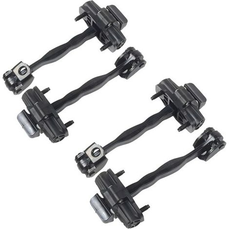 1 set. Color: Black. Material: Plastic. Door hinge with stop, door limiter and door handle.