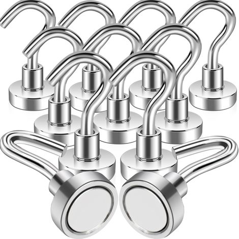 Crochet magnétique 8kg + aimants en néodyme extra puissants pour tableau blanc, gouttière, camping, garage, cuisine (1/5)