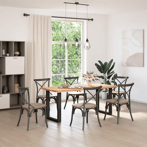 Maison Exclusive - Gambe per tavolo da pranzo a forma di U 2 pz nere 70x(72-73) cm in acciaio (1/5)