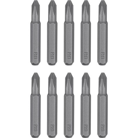 10pcs PH1 Embout de Tournevis Cruciforme 5/32" Tige Hexagonale 28mm Longueur Acier S2 Magnétique Tête Phillips pour Tournevis Manuels Électriques Réparation de Précision (1/5)