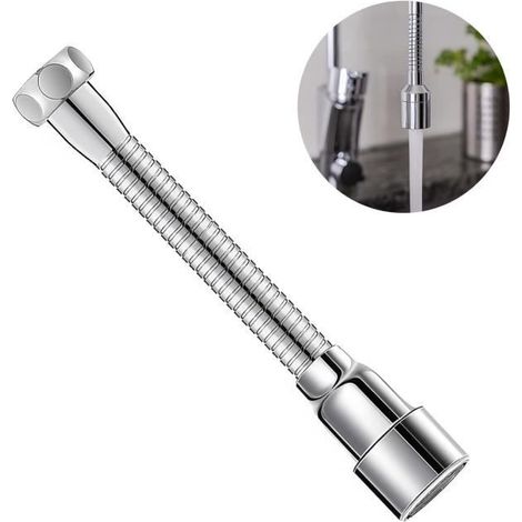 Extension de Robinet - Réglable - Bec Rotatif 360° - Économiseur d'Eau - Longueur 14cm (1/4)