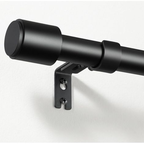 Tringle à Rideaux Noir Mat, Ø 25mm, 81-218cm, Barre Extensible (1/5)