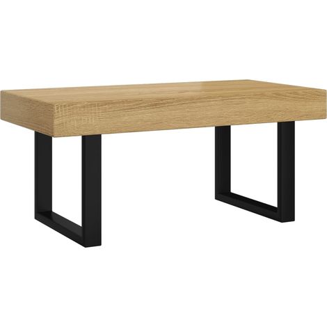 Maison Exclusive - Tavolino Salotto Marrone Chiaro e Nero 90x45x40 cm MDF e Ferro