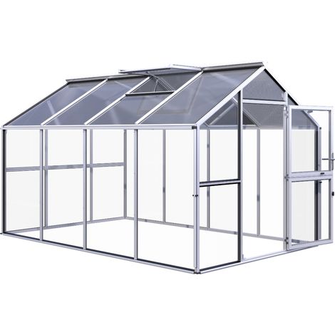 KGT Gewächshaus "Novum IV", pressblank, 11,1 m², 4 mm ESG, 10 mm HKP
