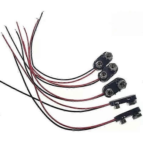 5 Stück/Lot Typ I 9V Batterie-Druckknopfkabelanschluss 9 Volt Batterieclip Schnallenhalter Kabellänge 15 cm - JXLGV (1/5)