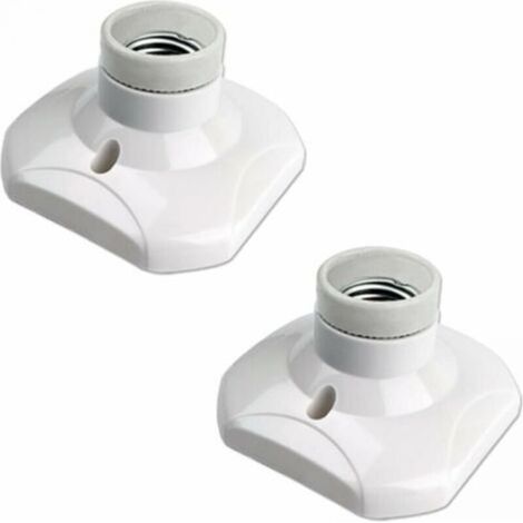 E27 Schraubfassung für Deckenleuchte, Wandleuchte Innen, AC 230V, E27 LED-Glühbirnenhalter, E27 Sockel aus Kunststoff für Garagenwerkstatt-Decke, 2er-Pack