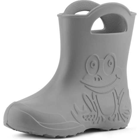 Ladeheid EVA Bottes de Pluie Enfant Bottes en Caoutchouc Légères pour Enfants pour Garçons et Filles LA-CA-01 (Gris, 22/23 EU)