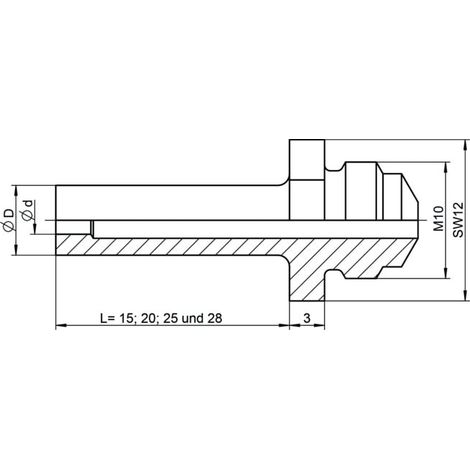 Embout buccal Gesipa 17/18 pièce de rechange longueur spéciale 15 mm