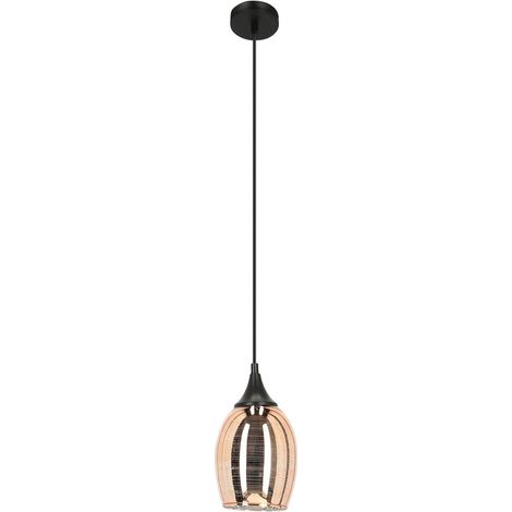 Suspension Candellux Marina cuivre/noir verre Ø14 E27 (1/5)