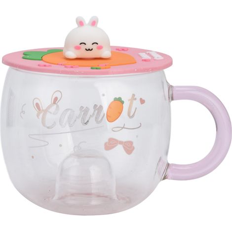 Niedlicher Becher mit Silikondeckel – Geschenkidee für Kaffee, Milch oder Porridge – Modell A (1/5)