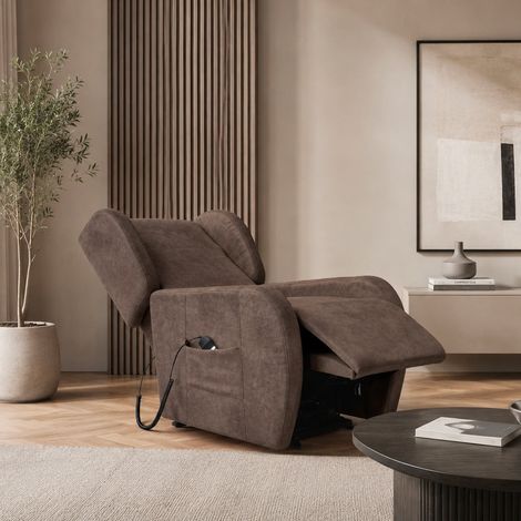 Poltrona Alzapersona Lift 2 Motori con Roller Bar e Tessuto Antimacchia Brown – Comfort e Autonomia Quotidiana (1/5)