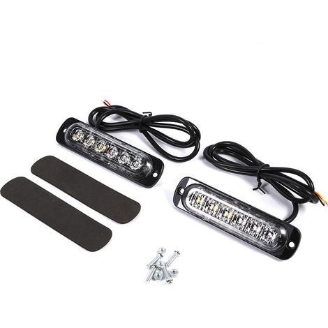 12V 6 LED-Blitzlichter für LKWs - Gelb/Weiß (2er-Pack) (1/5)